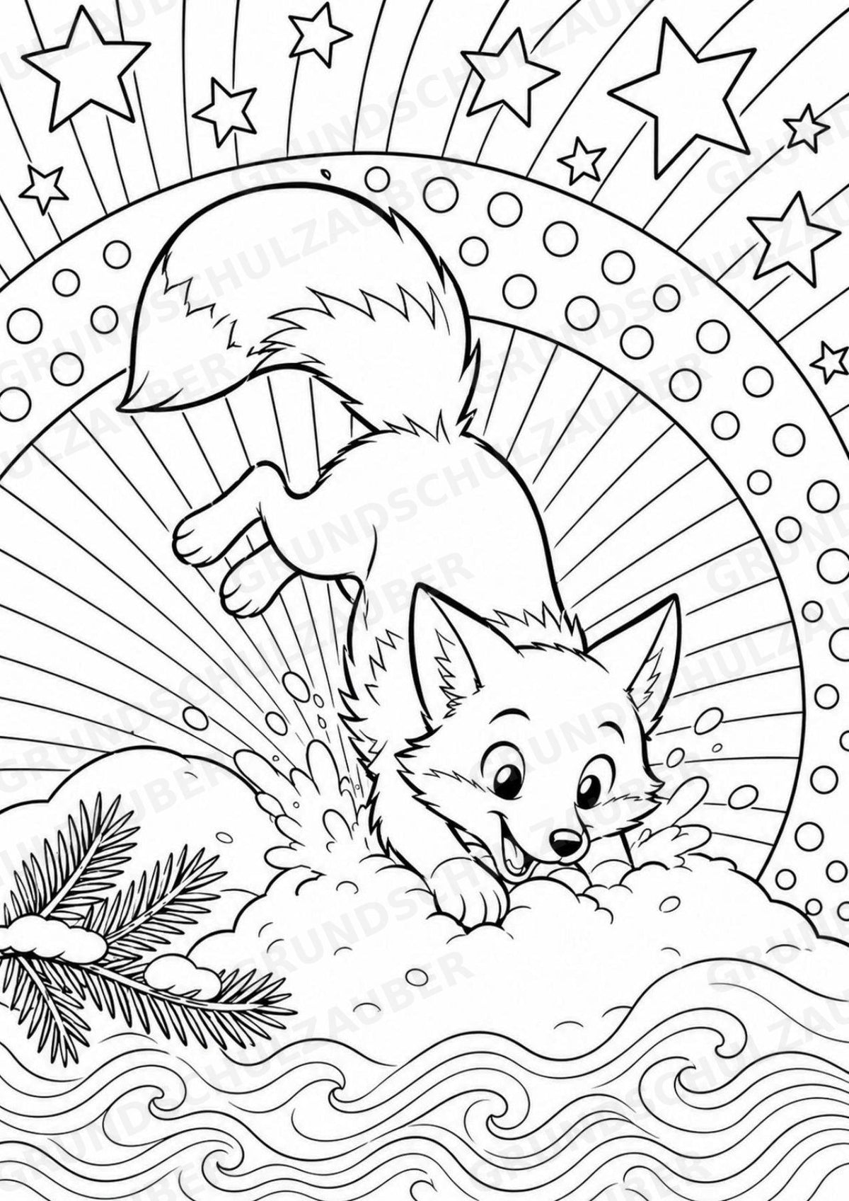 Fuchs POP Art Ausmalbilder 15 Malvorlagen – Materialseite 5