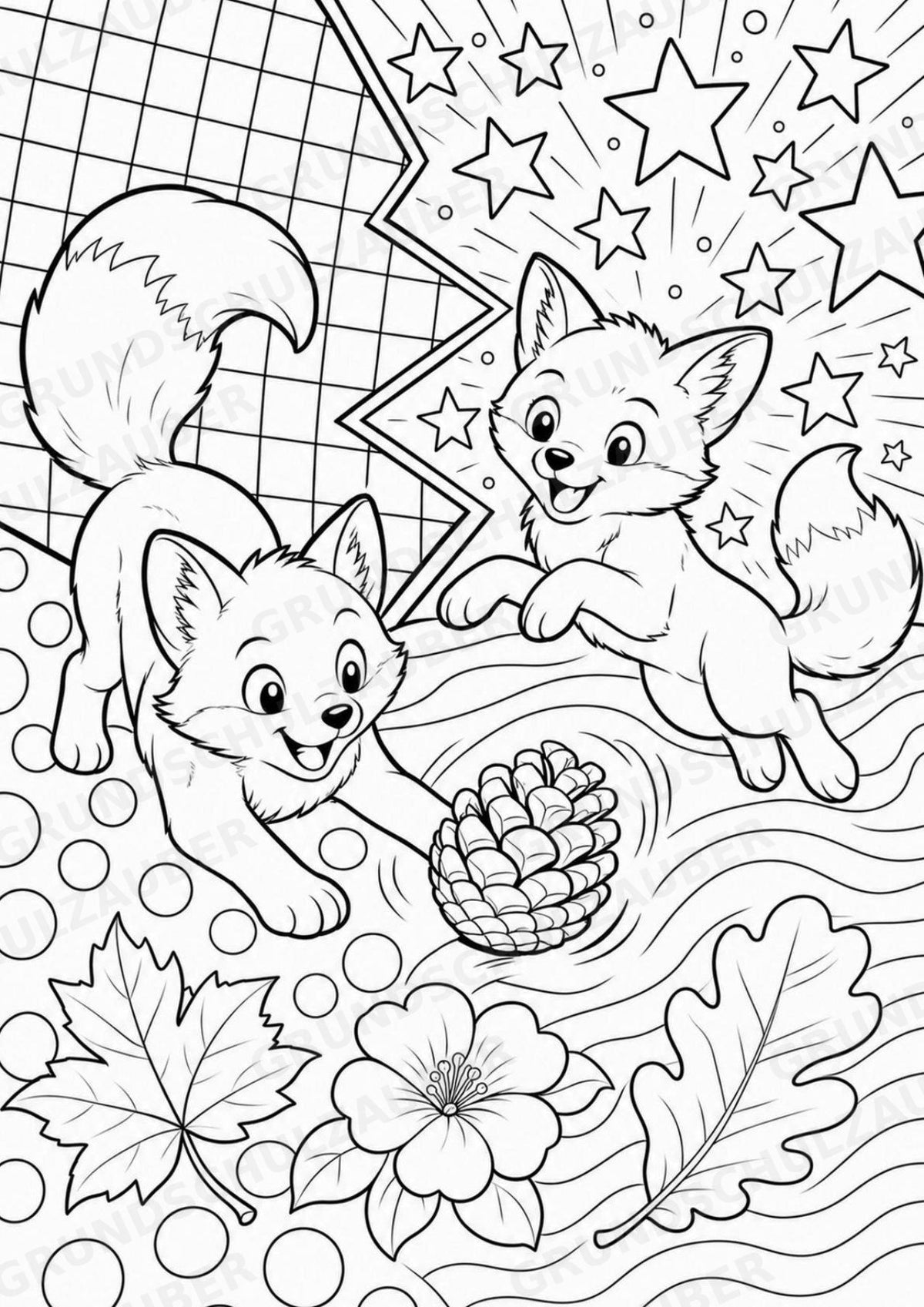 Fuchs POP Art Ausmalbilder 15 Malvorlagen – Materialseite 7