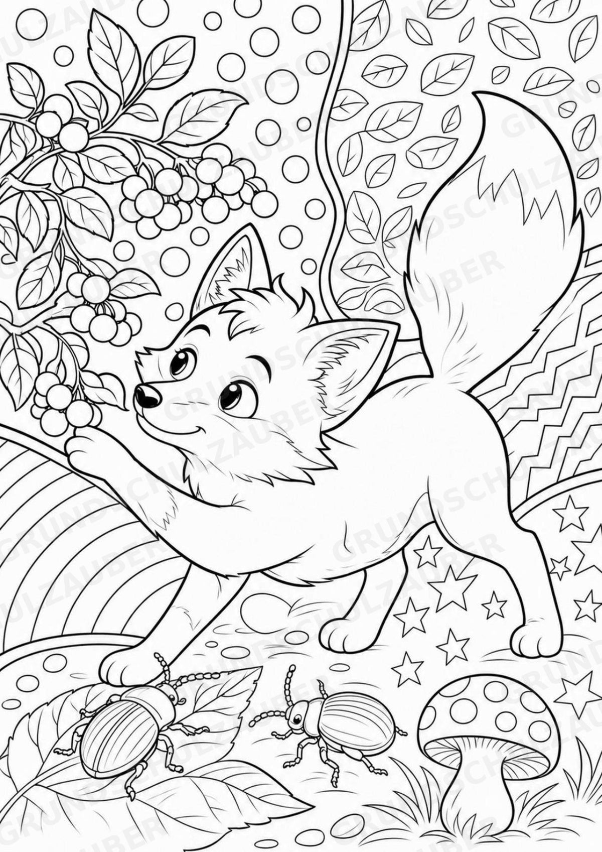 Fuchs POP Art Ausmalbilder 15 Malvorlagen – Materialseite 10
