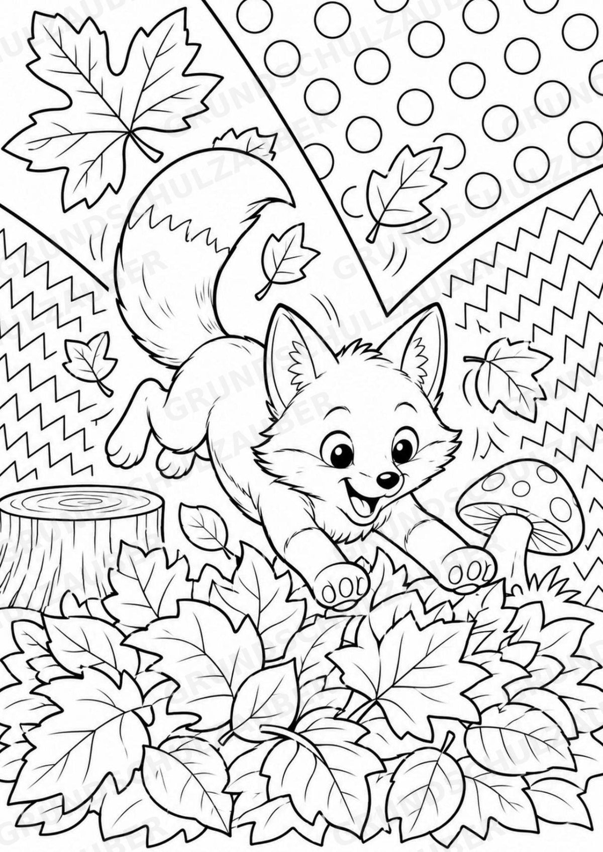 Fuchs POP Art Ausmalbilder 15 Malvorlagen – Materialseite 12