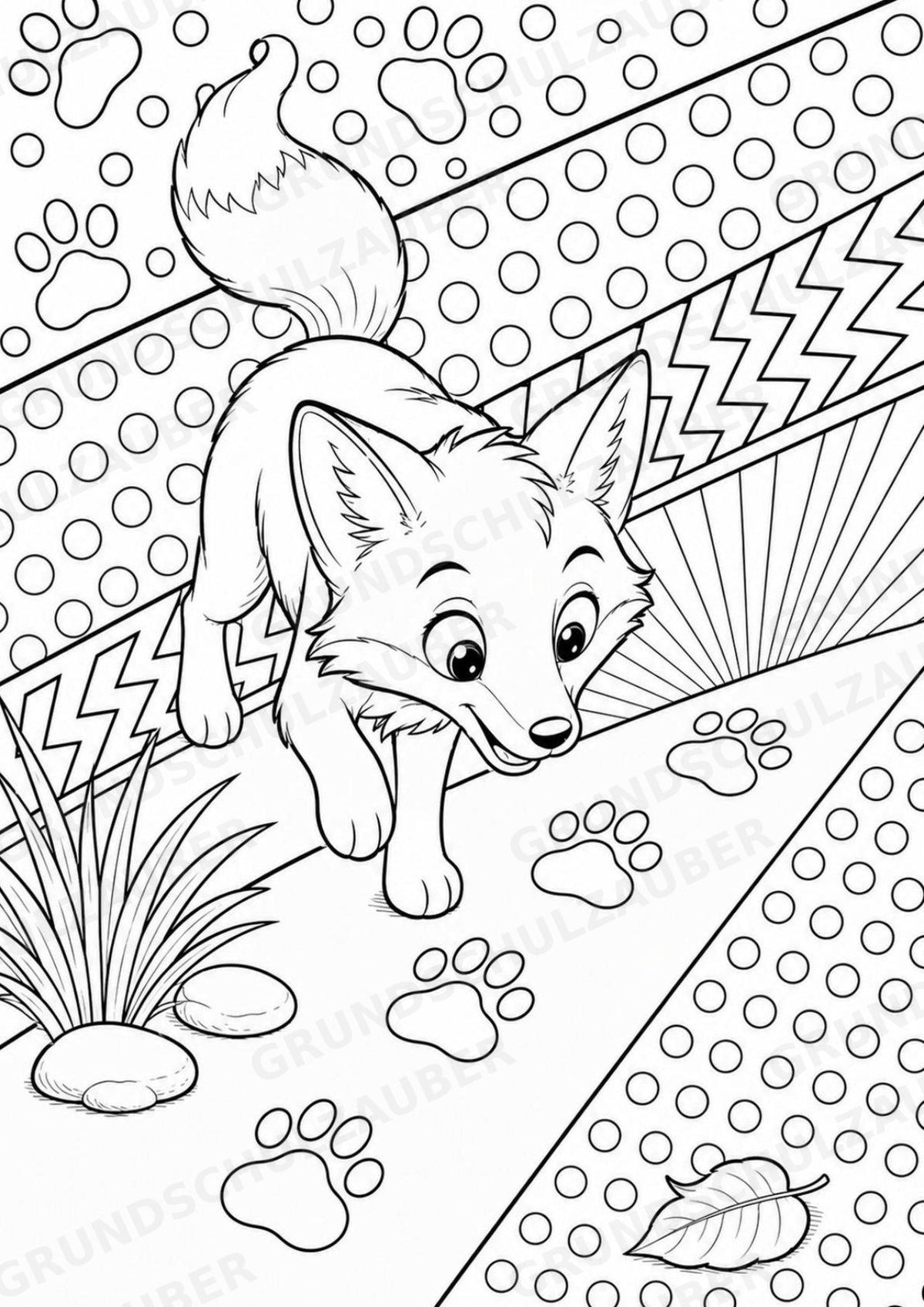 Fuchs POP Art Ausmalbilder 15 Malvorlagen – Materialseite 14