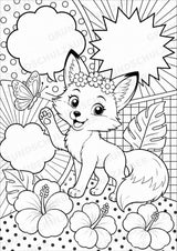 Fuchs POP Art Ausmalbilder 15 Malvorlagen – Materialseite 15