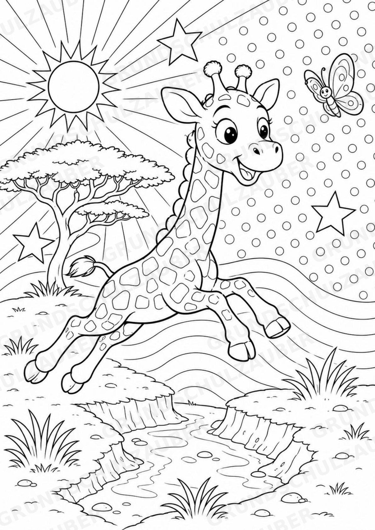 Giraffe POP Art Ausmalbilder 15 Malvorlagen – Materialseite 2