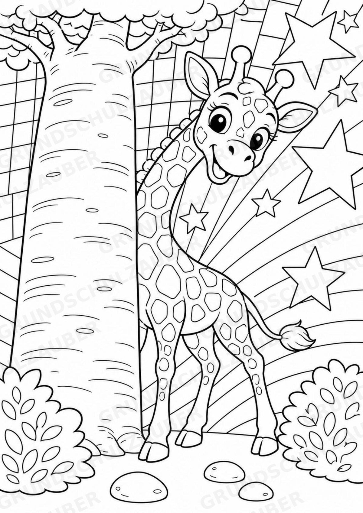 Giraffe POP Art Ausmalbilder 15 Malvorlagen – Materialseite 5
