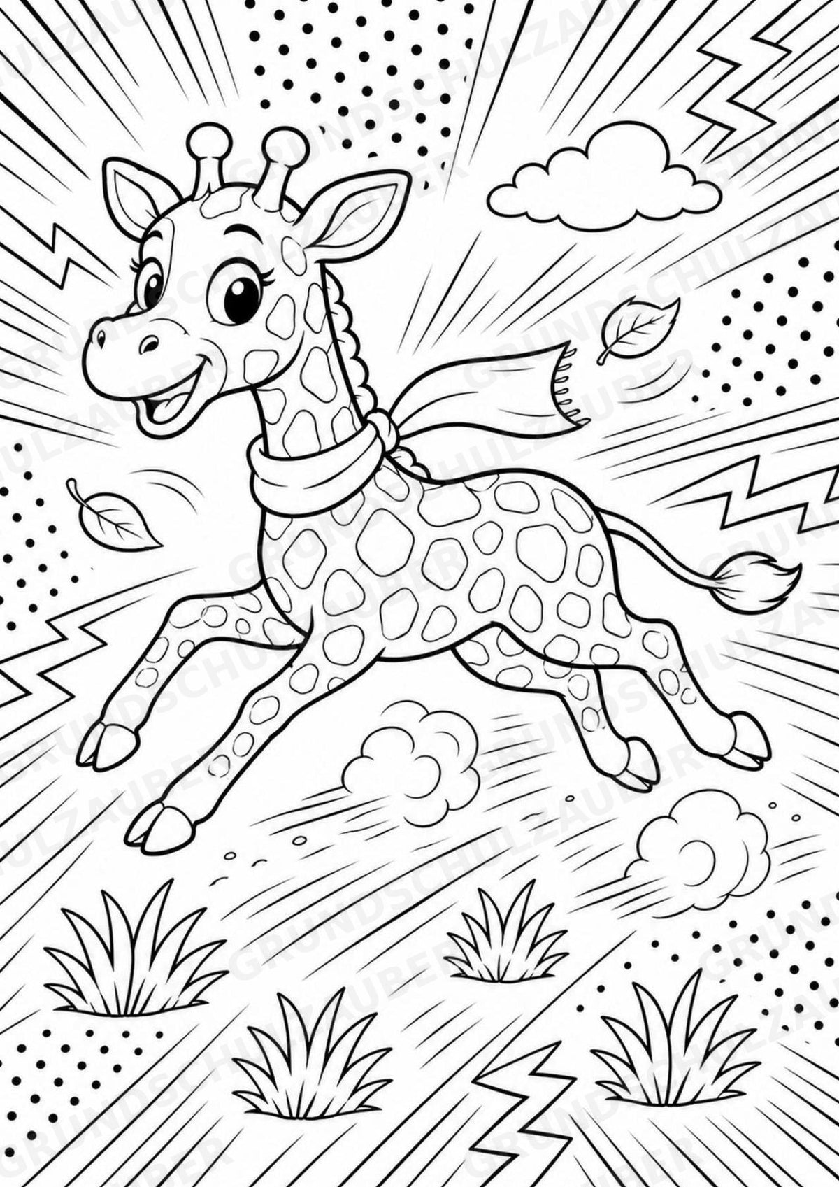 Giraffe POP Art Ausmalbilder 15 Malvorlagen – Materialseite 6