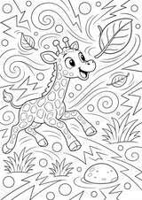 Giraffe POP Art Ausmalbilder 15 Malvorlagen – Materialseite 11