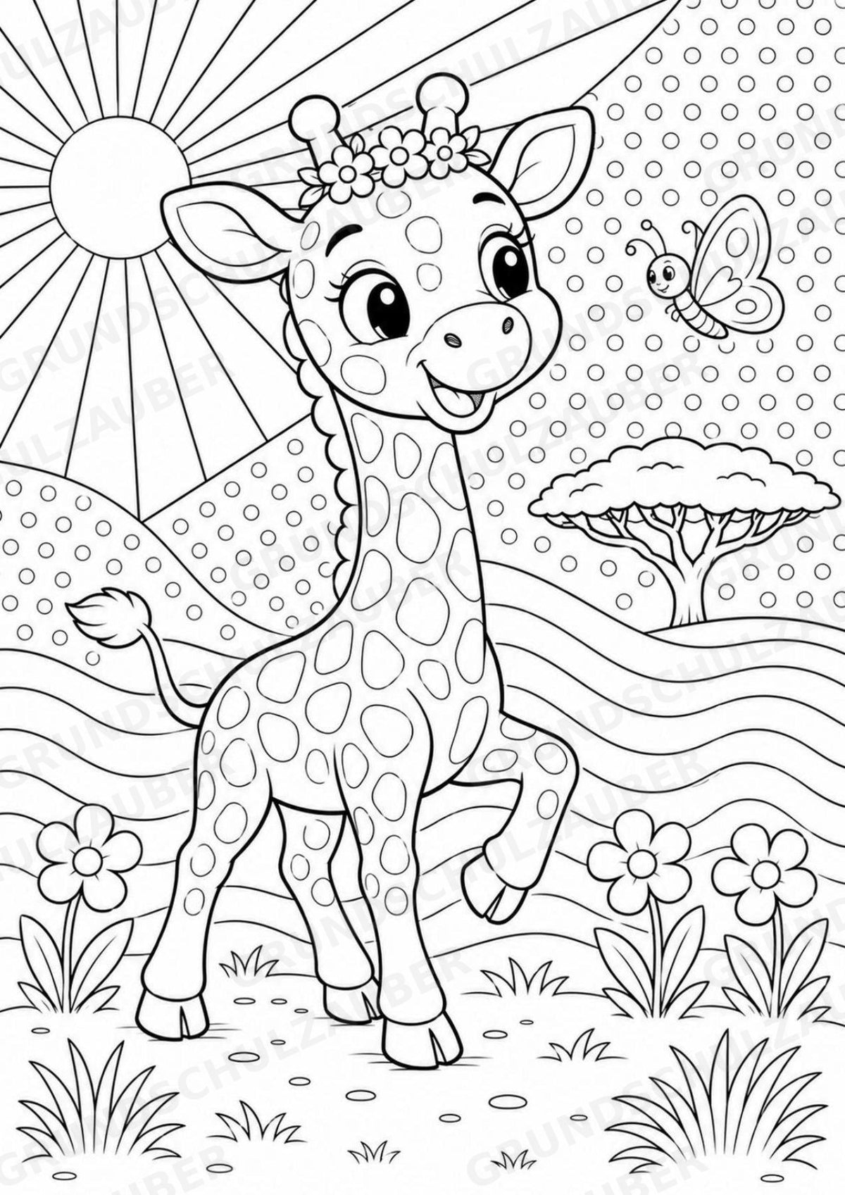 Giraffe POP Art Ausmalbilder 15 Malvorlagen – Materialseite 13