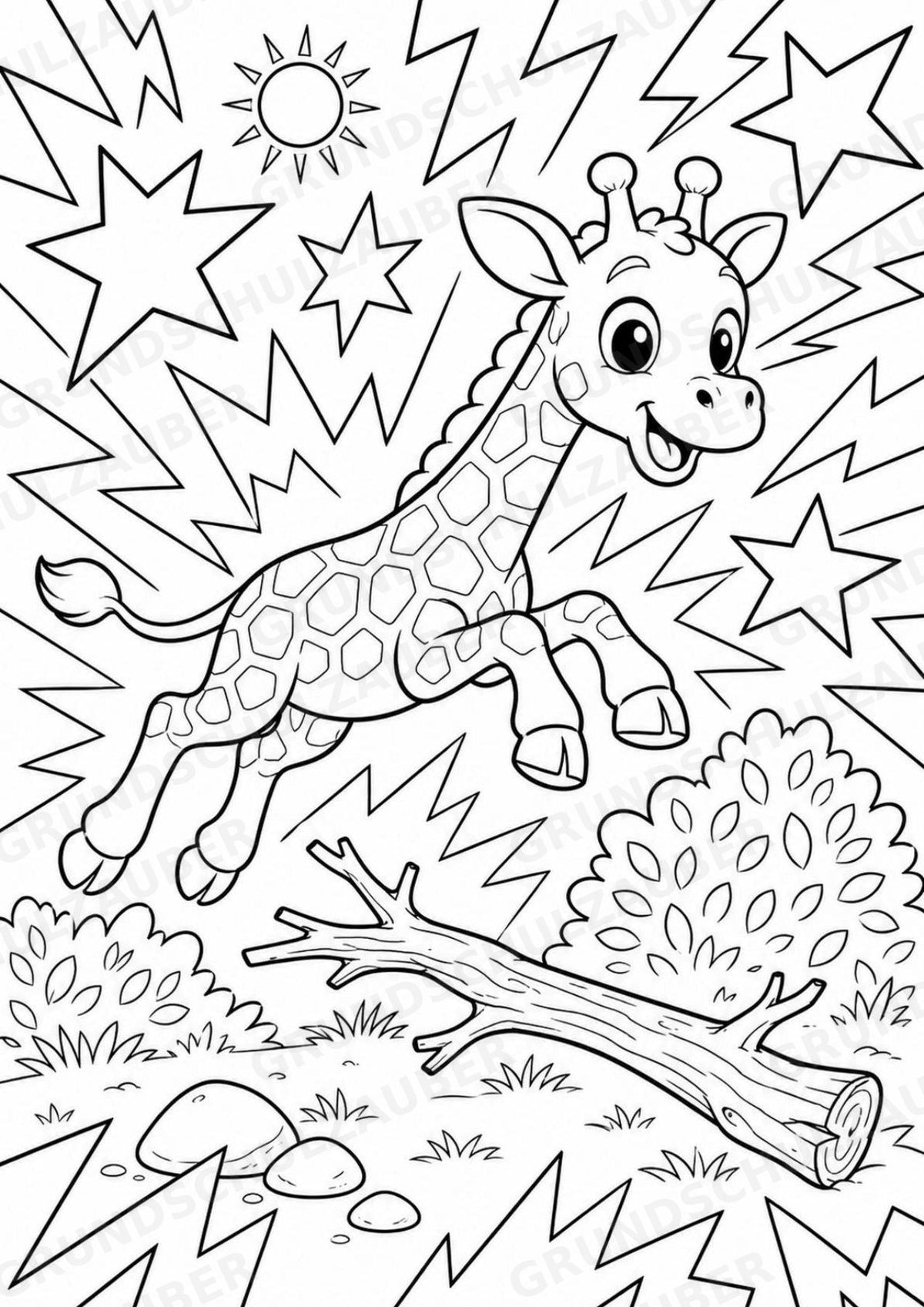 Giraffe POP Art Ausmalbilder 15 Malvorlagen – Materialseite 14