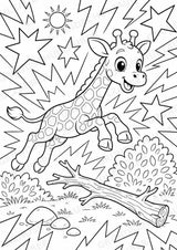 Giraffe POP Art Ausmalbilder 15 Malvorlagen – Materialseite 14