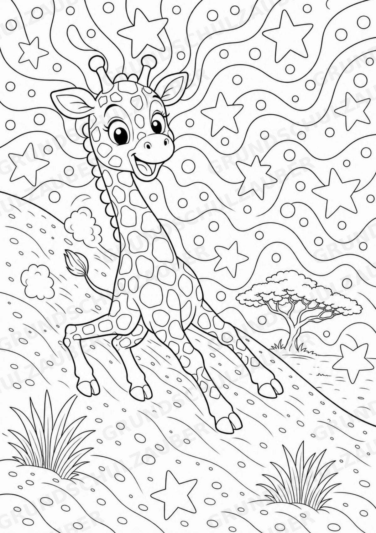 Giraffe POP Art Ausmalbilder 15 Malvorlagen – Materialseite 16