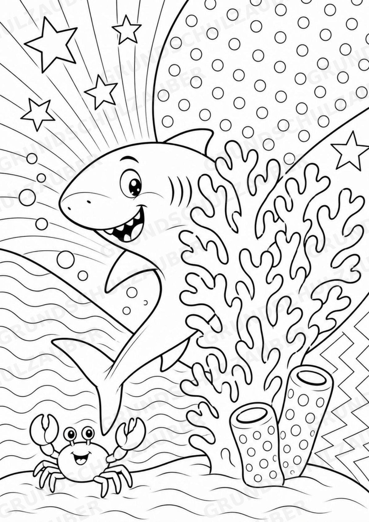 Hai POP Art Ausmalbilder 15 Malvorlagen – Materialseite 3