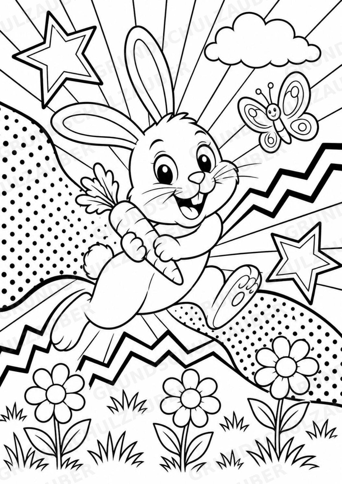 Hase POP Art Ausmalbilder 15 Malvorlagen – Materialseite 2