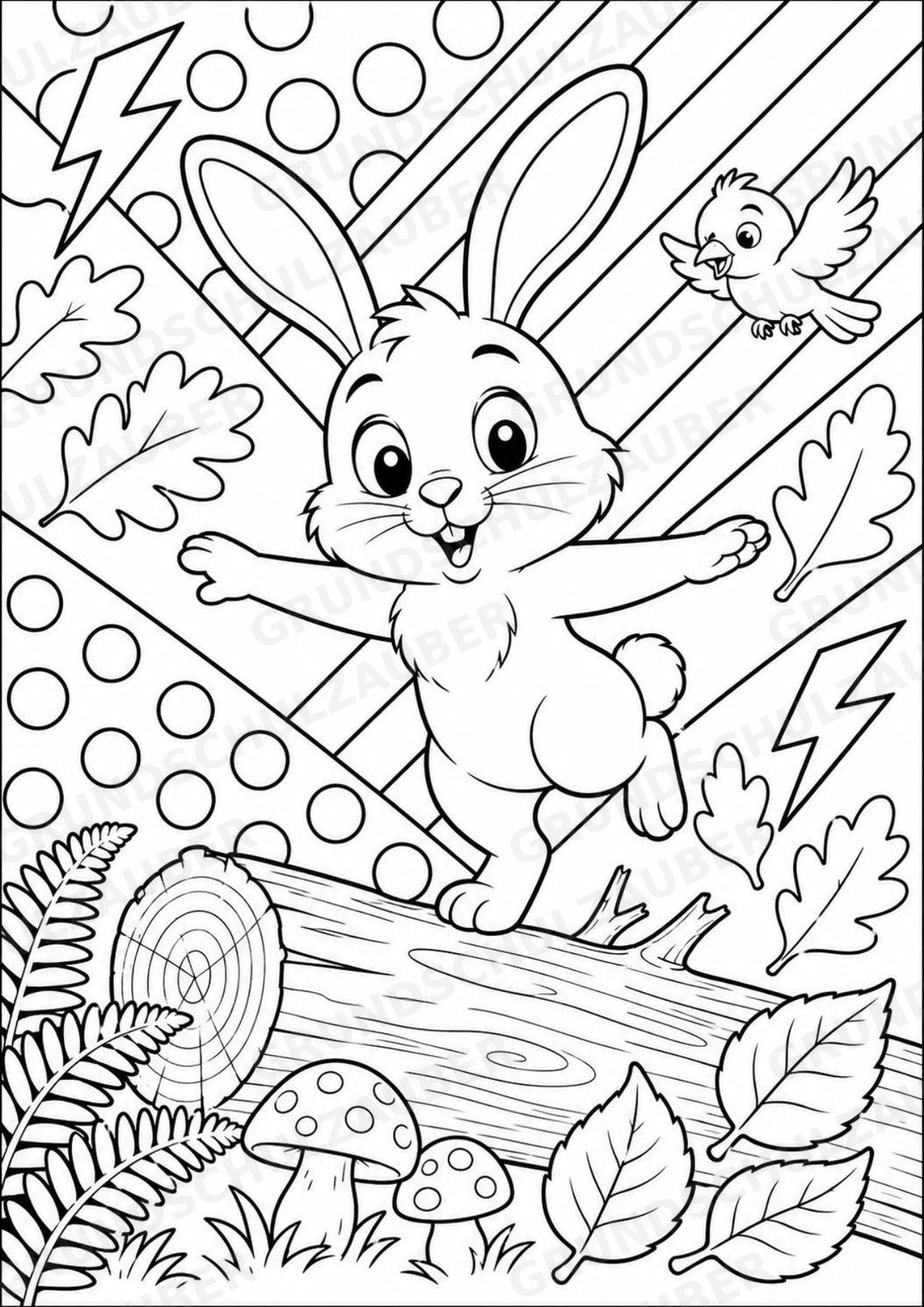 Hase POP Art Ausmalbilder 15 Malvorlagen – Materialseite 3