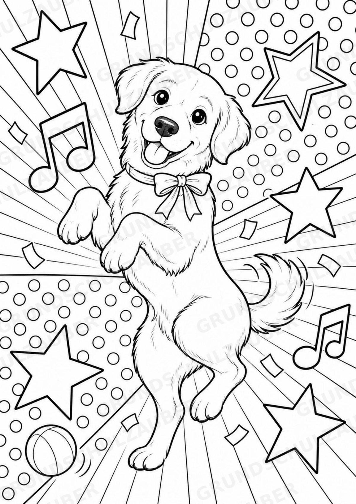 Hund POP Art Ausmalbilder 15 Malvorlagen – Materialseite 16