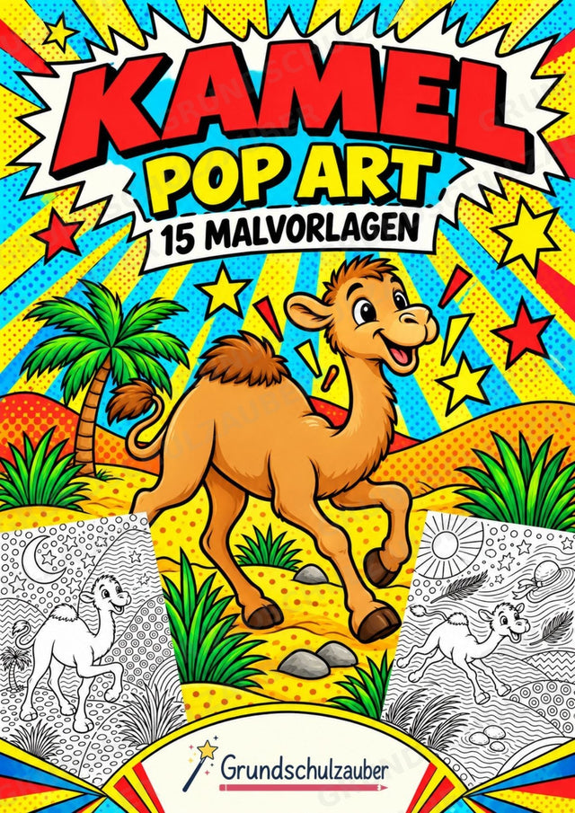 Kamel POP Art Ausmalbilder 15 Malvorlagen – Cover
