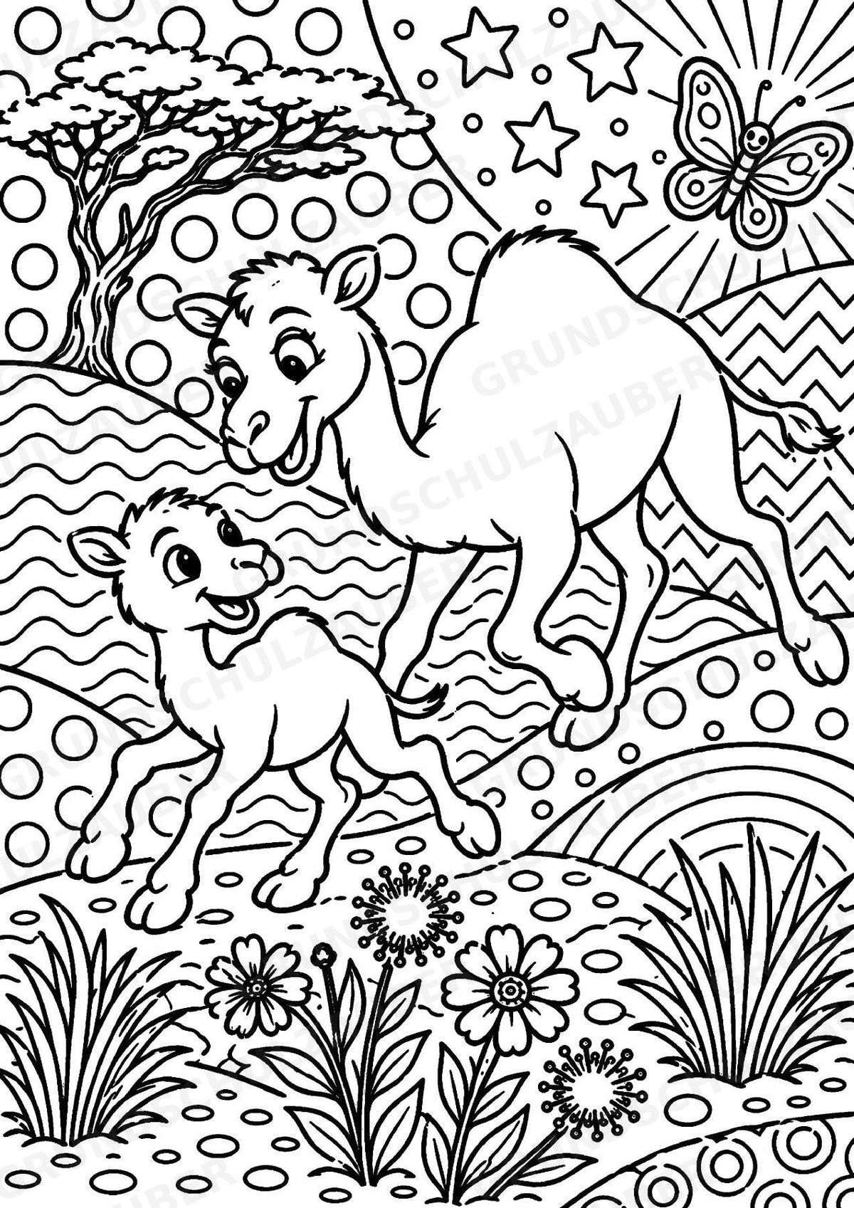 Kamel POP Art Ausmalbilder 15 Malvorlagen – Materialseite 5