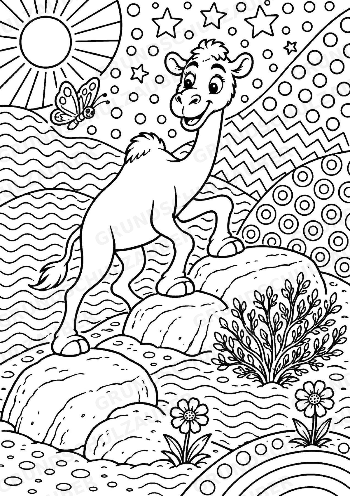 Kamel POP Art Ausmalbilder 15 Malvorlagen – Materialseite 15