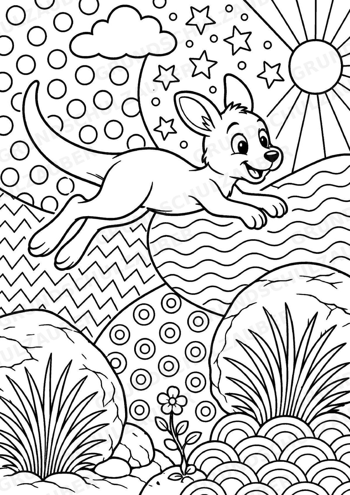 Känguru POP Art Ausmalbilder 15 Malvorlagen – Materialseite 7