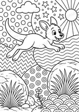 Känguru POP Art Ausmalbilder 15 Malvorlagen – Materialseite 7