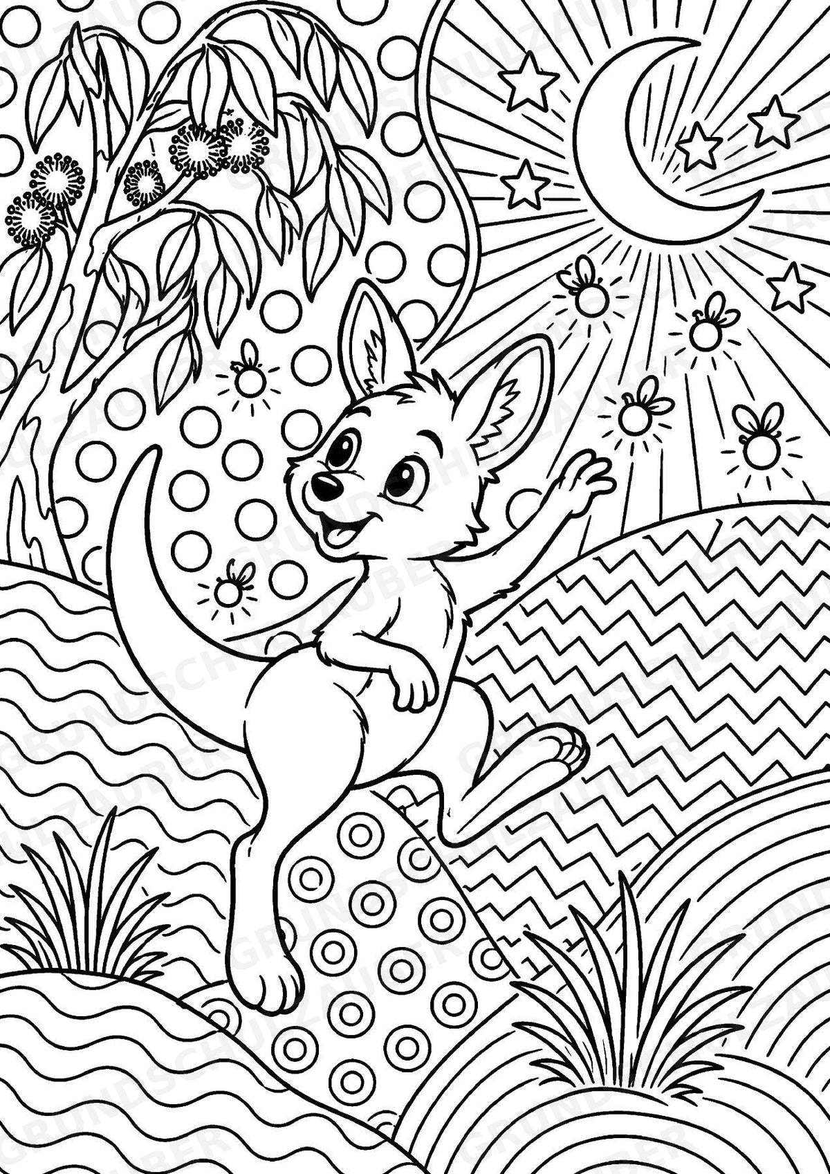 Känguru POP Art Ausmalbilder 15 Malvorlagen – Materialseite 9