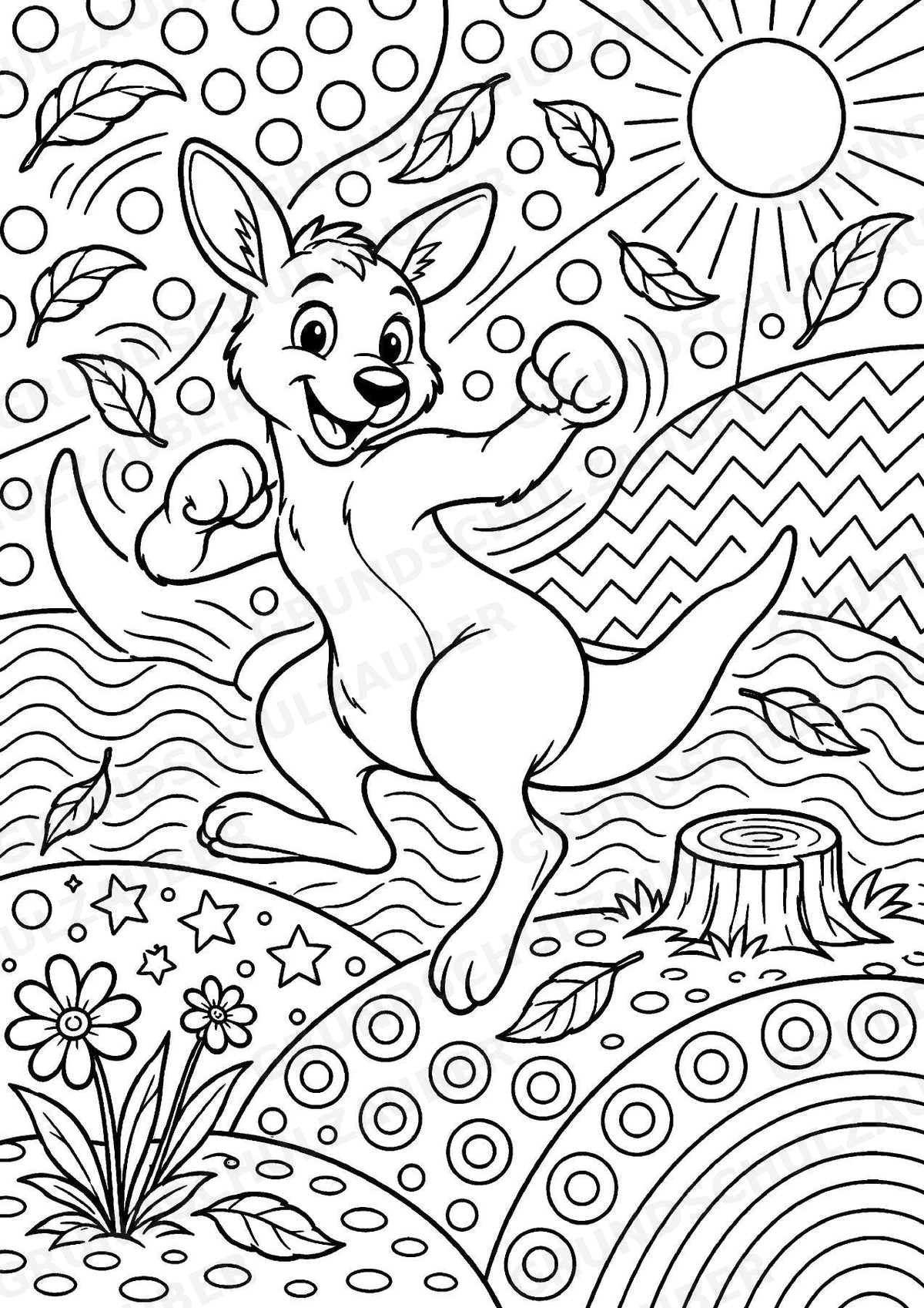Känguru POP Art Ausmalbilder 15 Malvorlagen – Materialseite 10