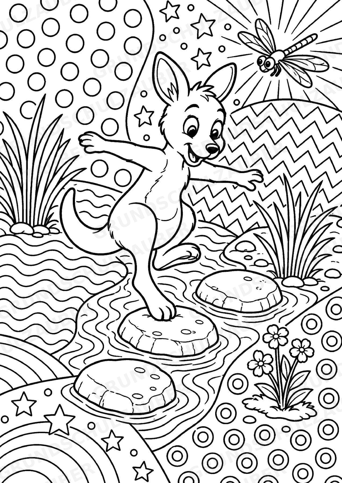 Känguru POP Art Ausmalbilder 15 Malvorlagen – Materialseite 11