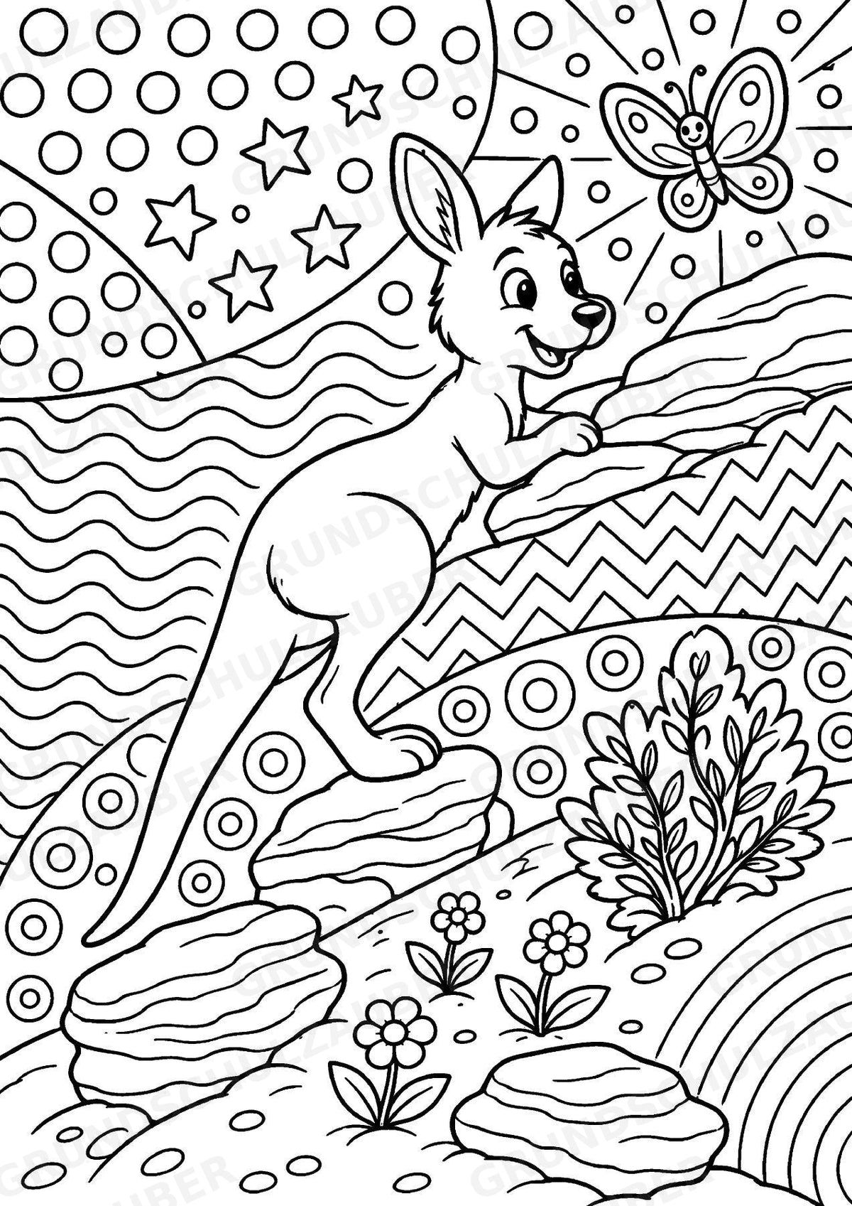 Känguru POP Art Ausmalbilder 15 Malvorlagen – Materialseite 13