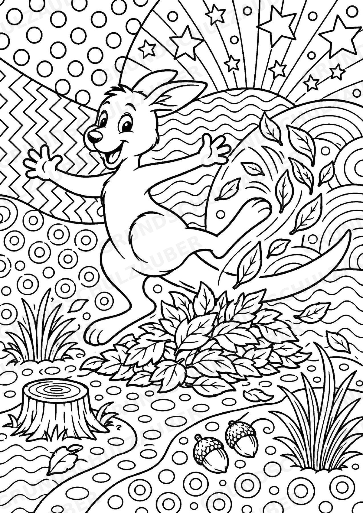 Känguru POP Art Ausmalbilder 15 Malvorlagen – Materialseite 15