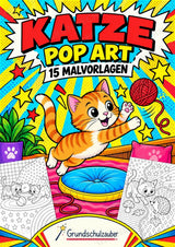 Katze POP Art Ausmalbilder 15 Malvorlagen – Cover