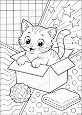 Katze POP Art Ausmalbilder 15 Malvorlagen – Materialseite 4