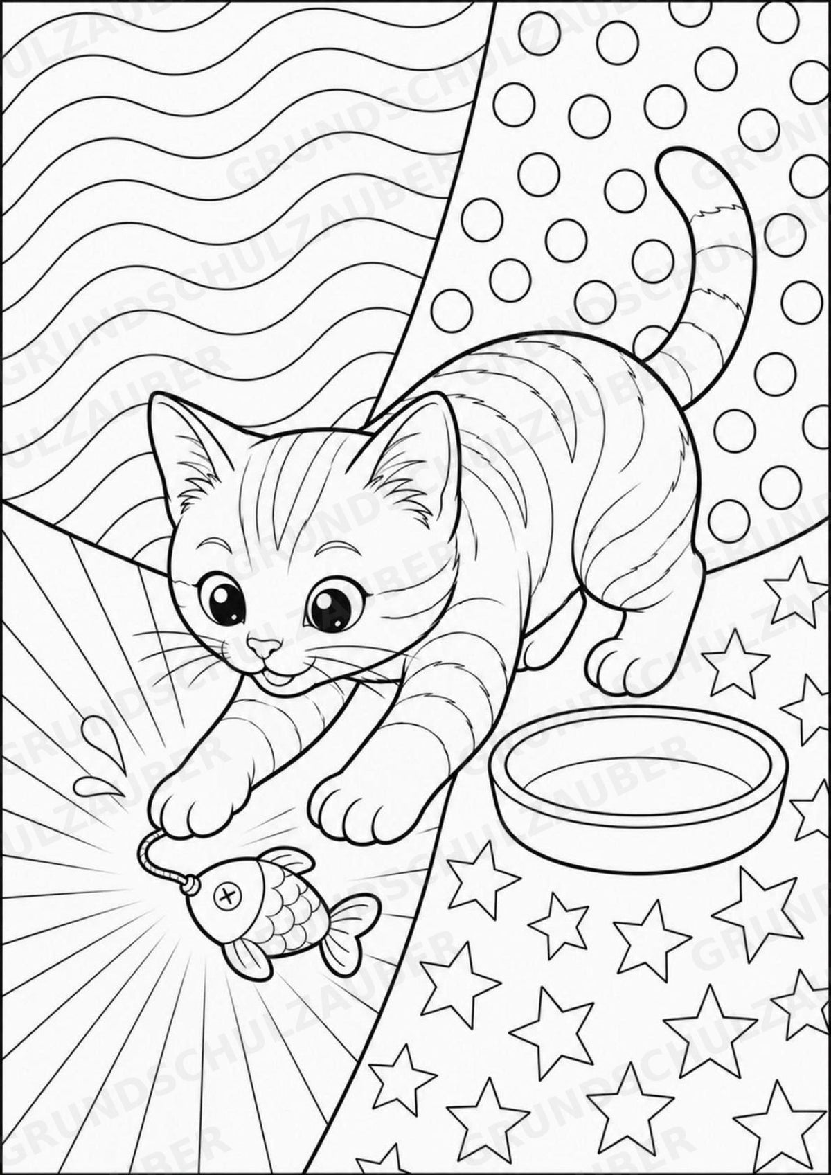 Katze POP Art Ausmalbilder 15 Malvorlagen – Materialseite 8