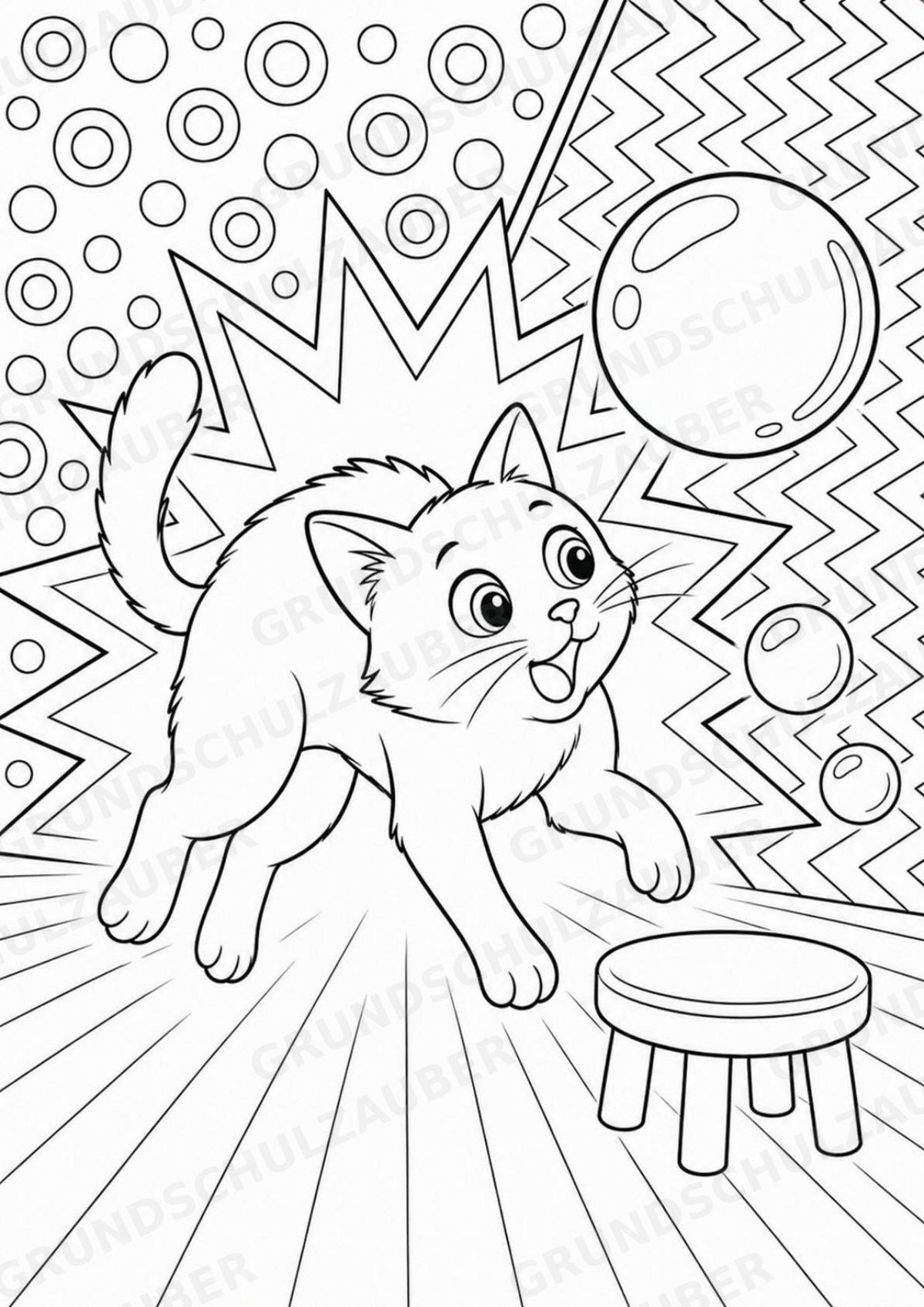 Katze POP Art Ausmalbilder 15 Malvorlagen – Materialseite 10