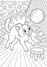 Katze POP Art Ausmalbilder 15 Malvorlagen – Materialseite 10