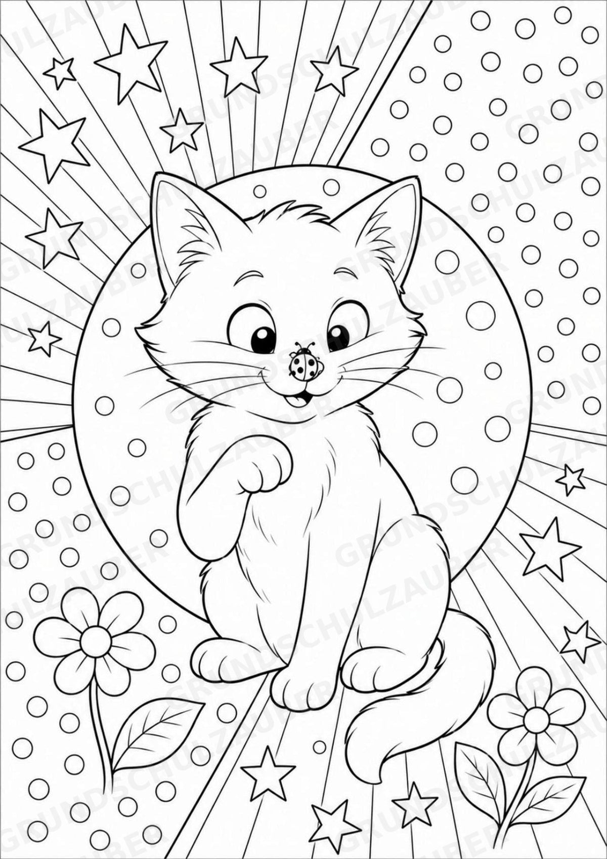 Katze POP Art Ausmalbilder 15 Malvorlagen – Materialseite 12