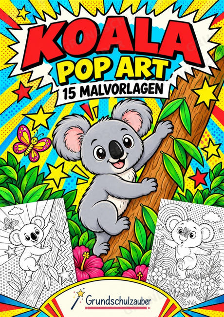 Koala POP Art Ausmalbilder 15 Malvorlagen – Cover