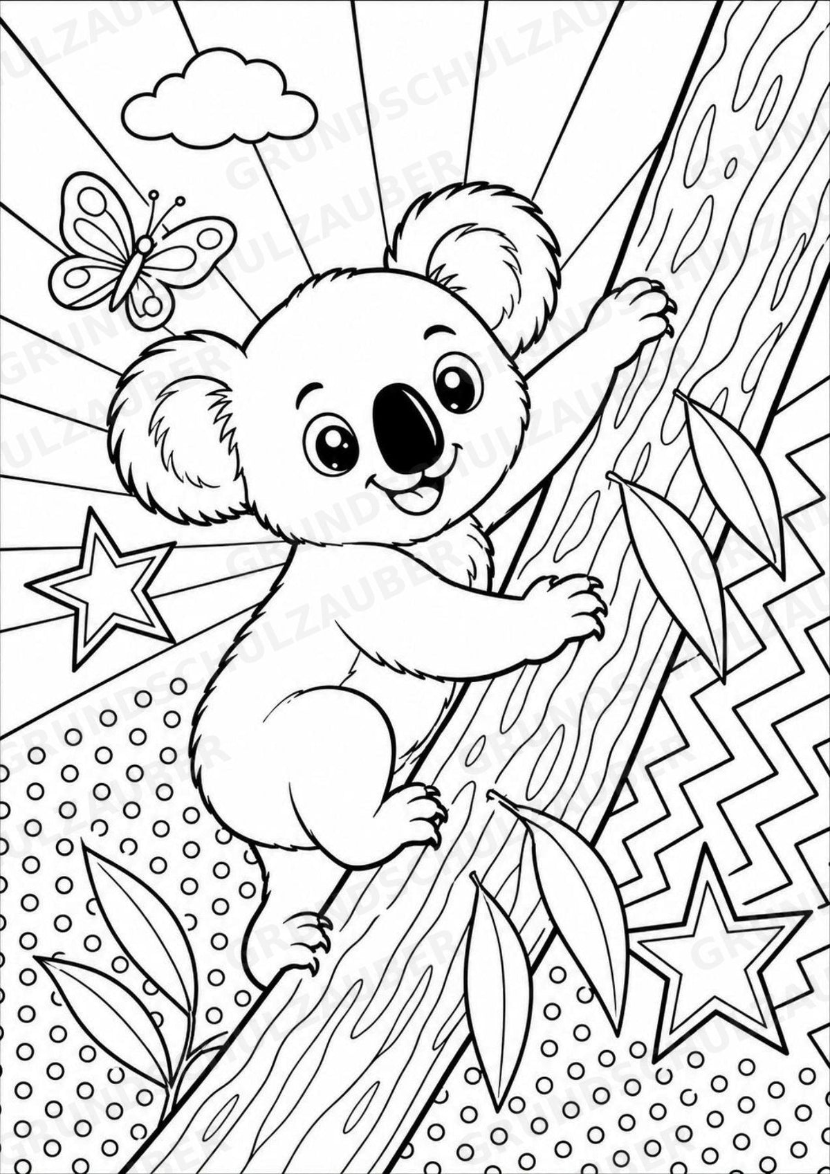Koala POP Art Ausmalbilder 15 Malvorlagen – Materialseite 2