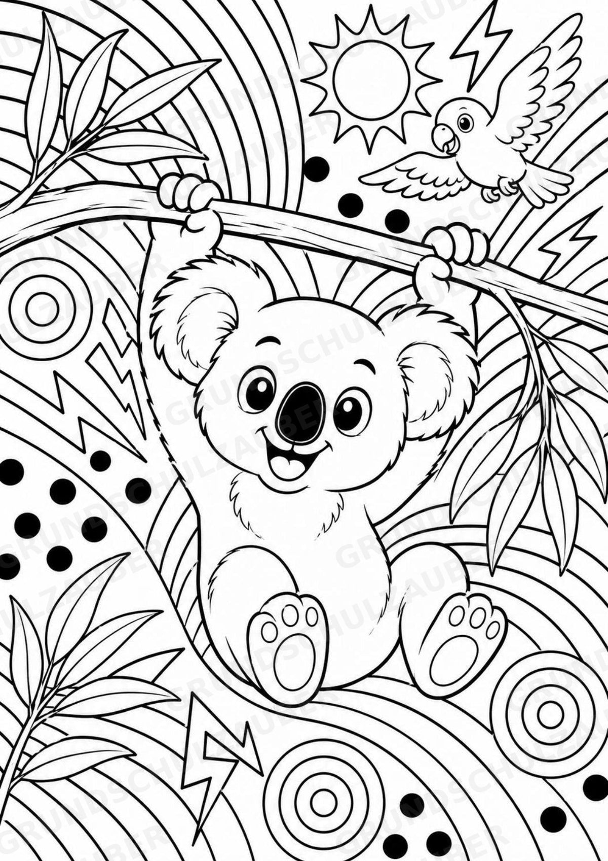 Koala POP Art Ausmalbilder 15 Malvorlagen – Materialseite 3