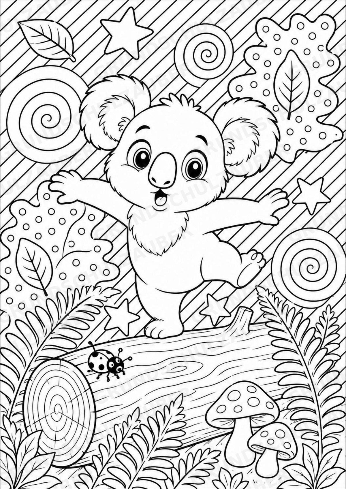 Koala POP Art Ausmalbilder 15 Malvorlagen – Materialseite 4