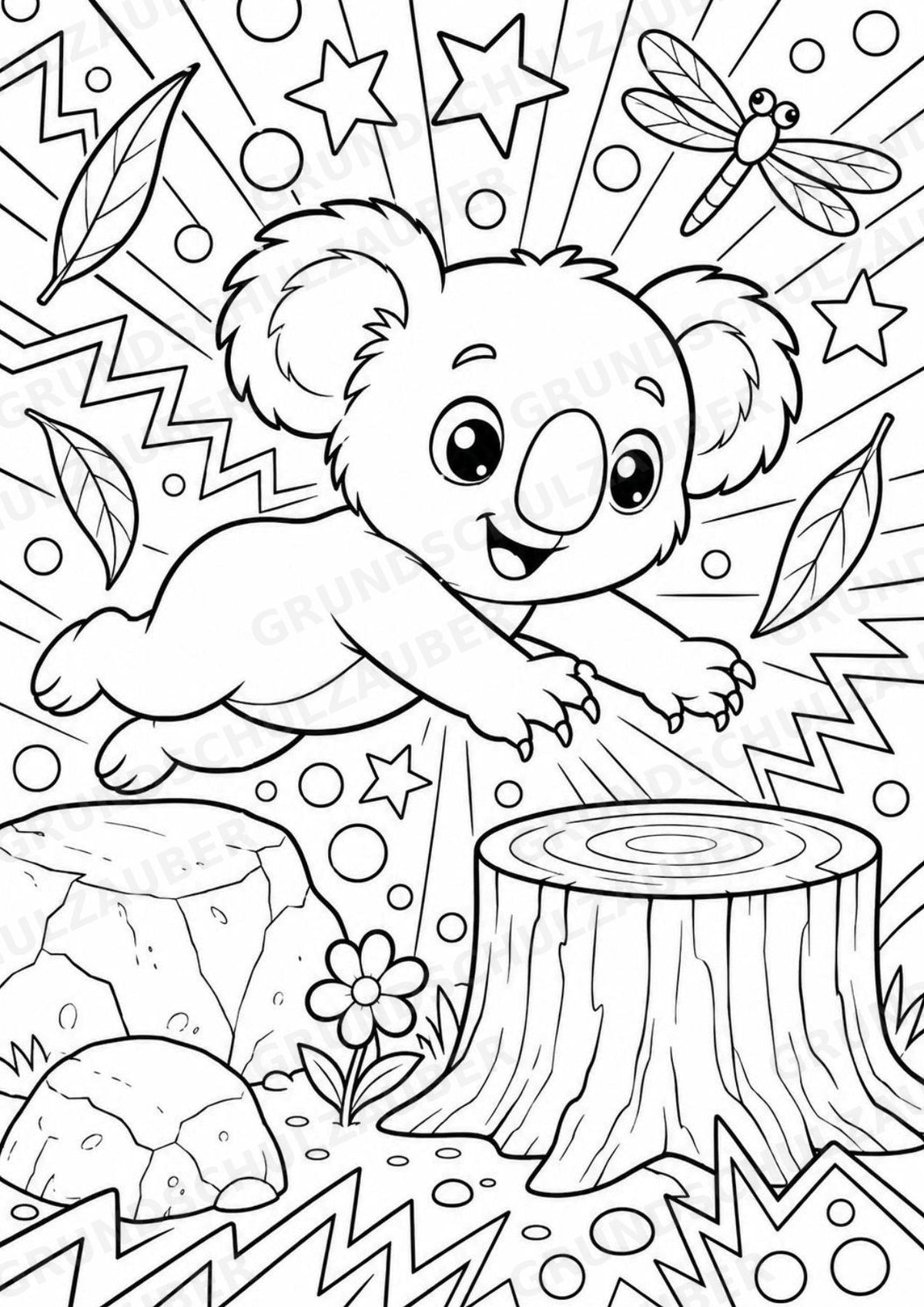 Koala POP Art Ausmalbilder 15 Malvorlagen – Materialseite 6