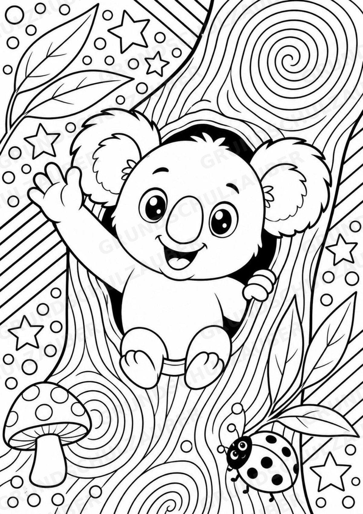 Koala POP Art Ausmalbilder 15 Malvorlagen – Materialseite 7