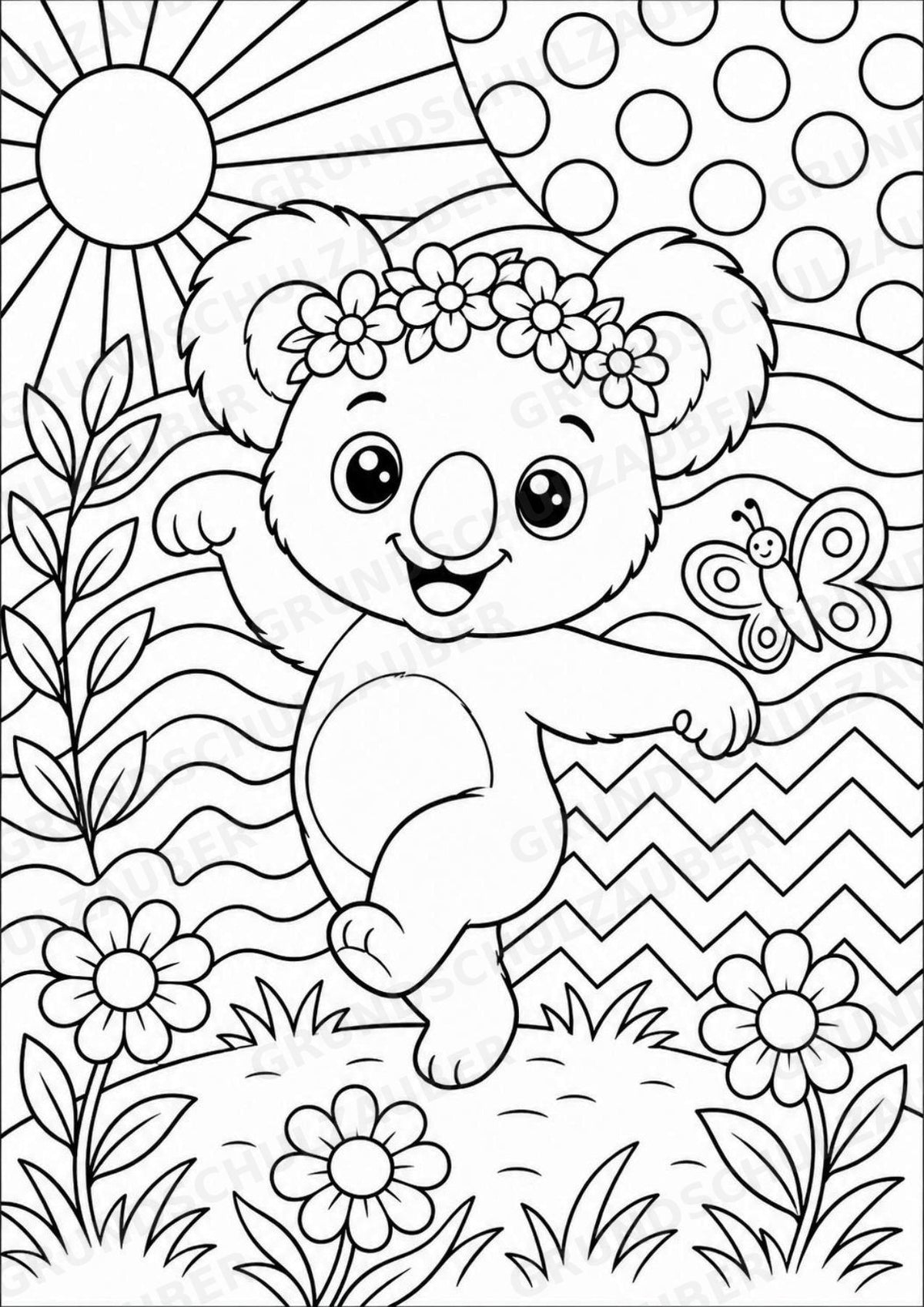 Koala POP Art Ausmalbilder 15 Malvorlagen – Materialseite 8