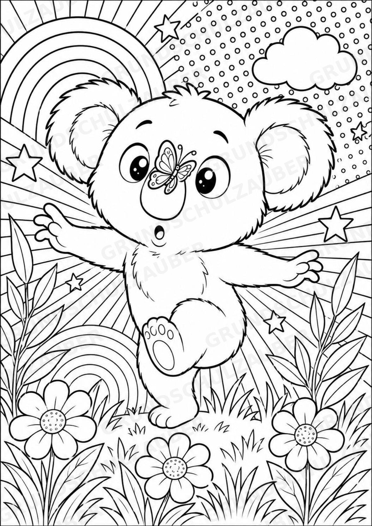 Koala POP Art Ausmalbilder 15 Malvorlagen – Materialseite 16