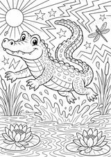 Krokodil POP Art Ausmalbilder 15 Malvorlagen – Materialseite 2