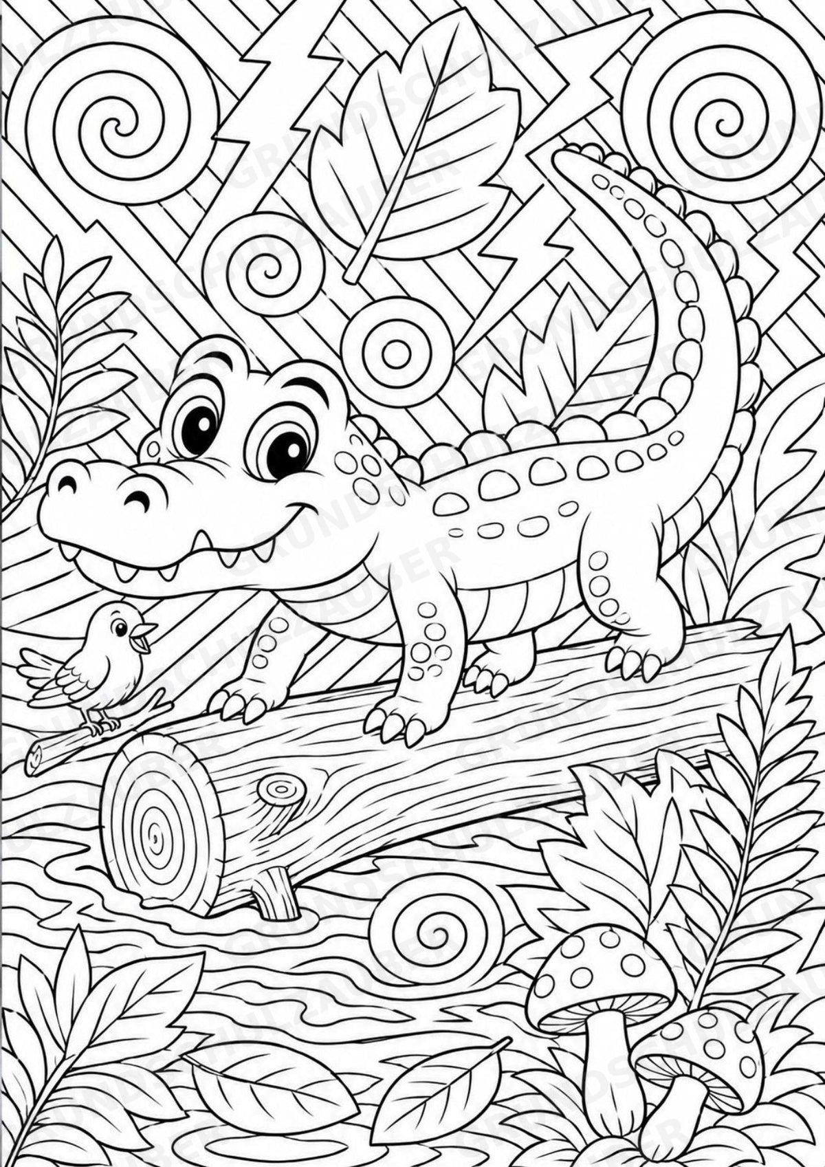 Krokodil POP Art Ausmalbilder 15 Malvorlagen – Materialseite 3