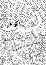 Krokodil POP Art Ausmalbilder 15 Malvorlagen – Materialseite 3