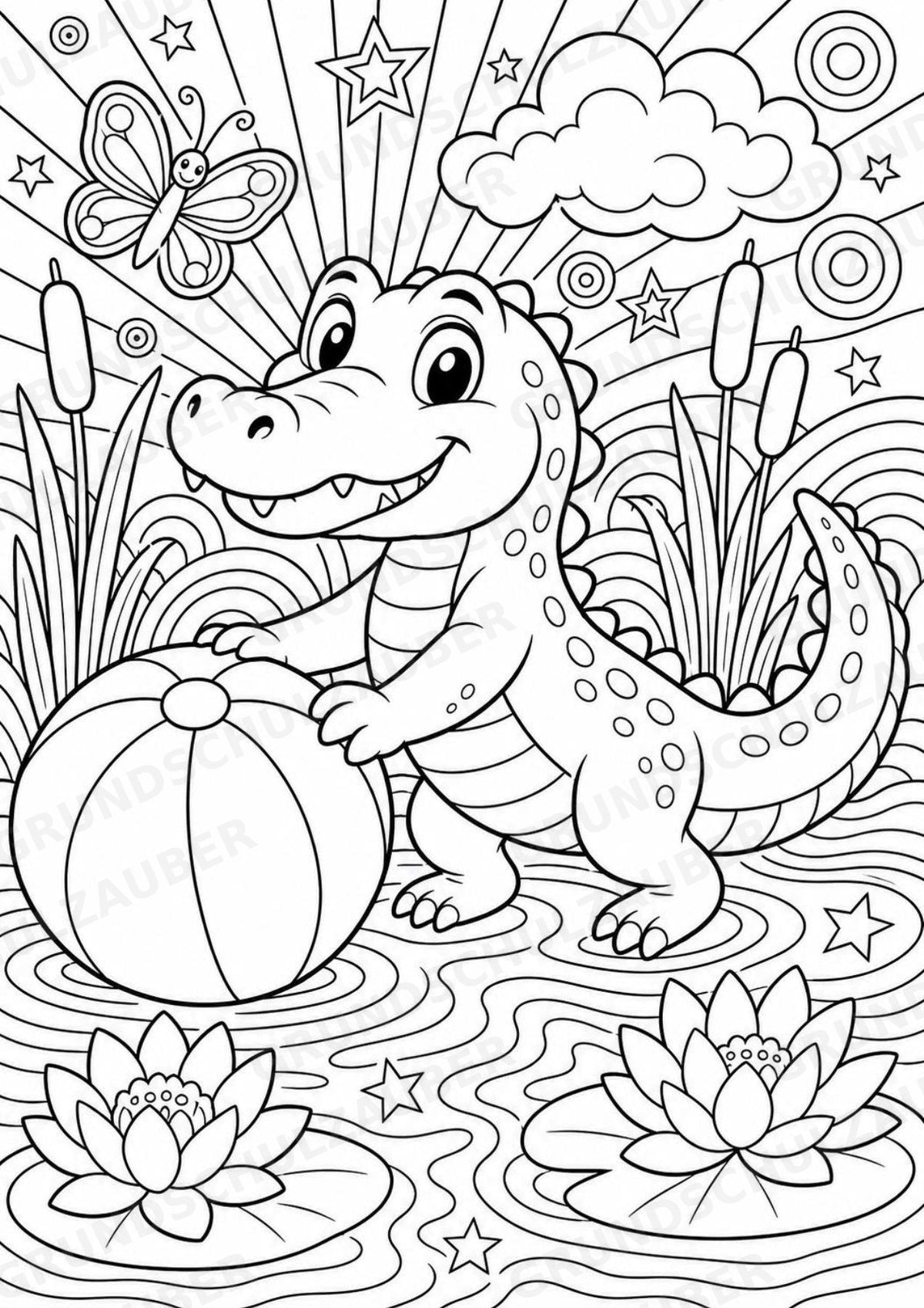 Krokodil POP Art Ausmalbilder 15 Malvorlagen – Materialseite 6