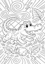 Krokodil POP Art Ausmalbilder 15 Malvorlagen – Materialseite 8