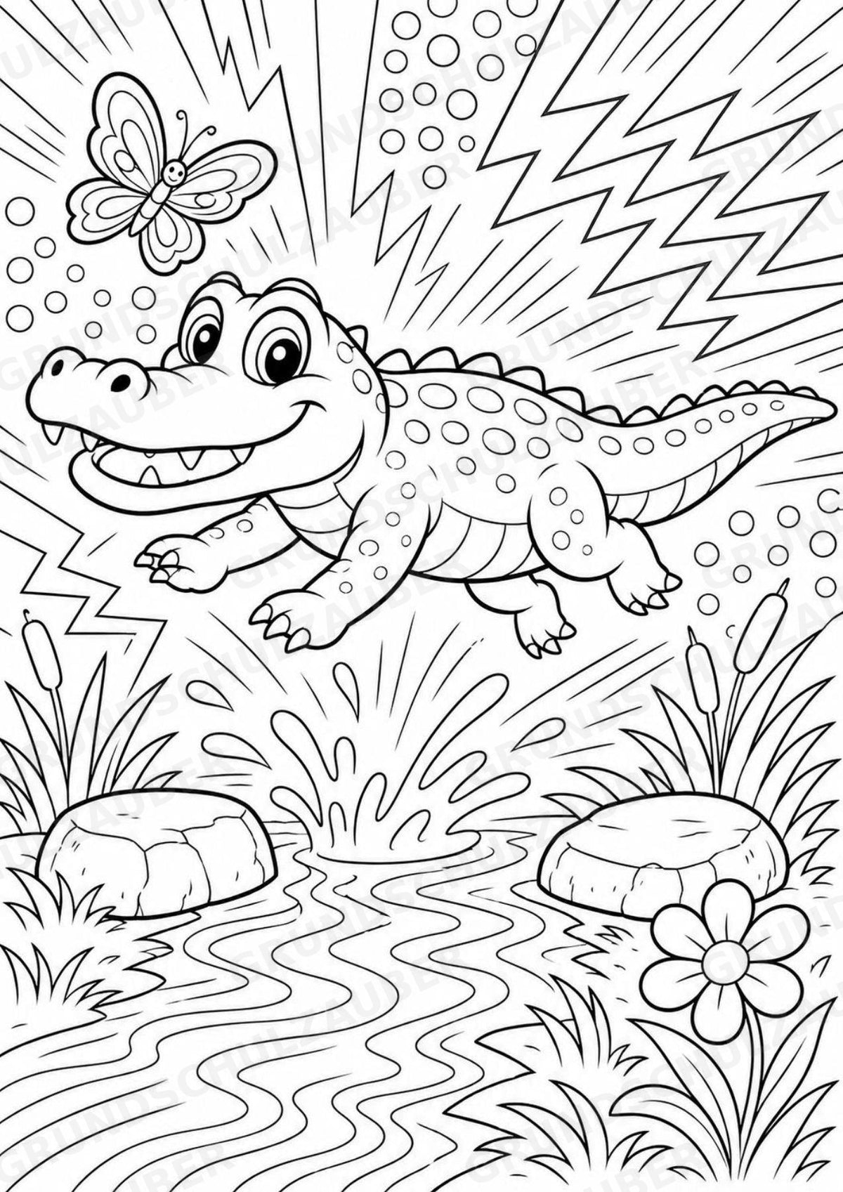 Krokodil POP Art Ausmalbilder 15 Malvorlagen – Materialseite 11