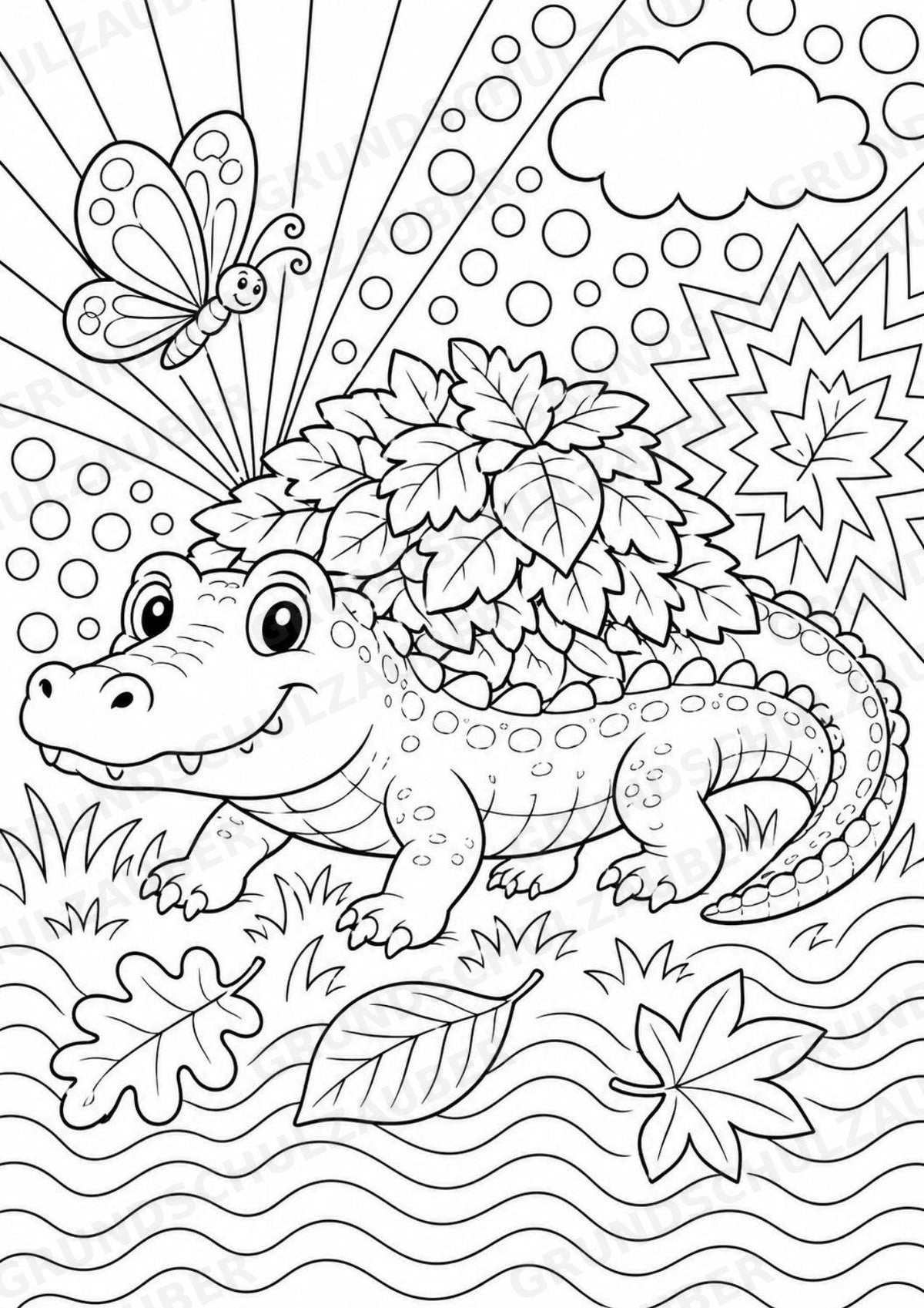 Krokodil POP Art Ausmalbilder 15 Malvorlagen – Materialseite 12