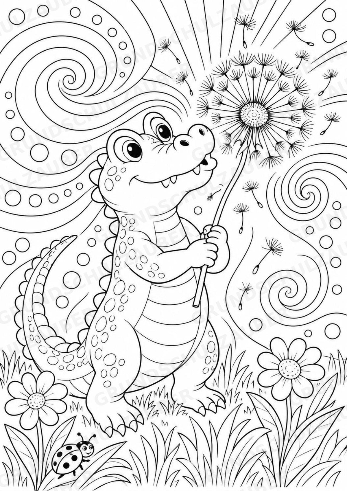 Krokodil POP Art Ausmalbilder 15 Malvorlagen – Materialseite 13
